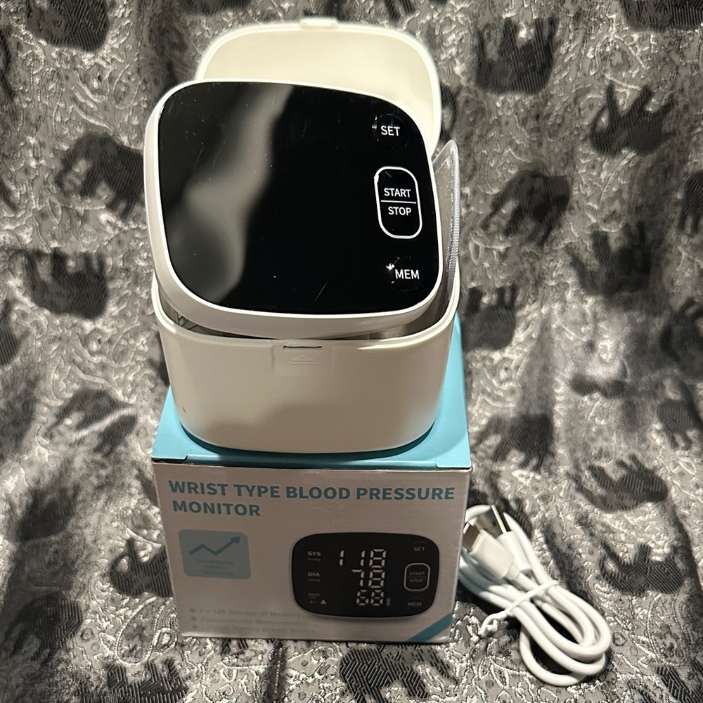 Compact Wrist Blood Pressure Monitor - Black and White